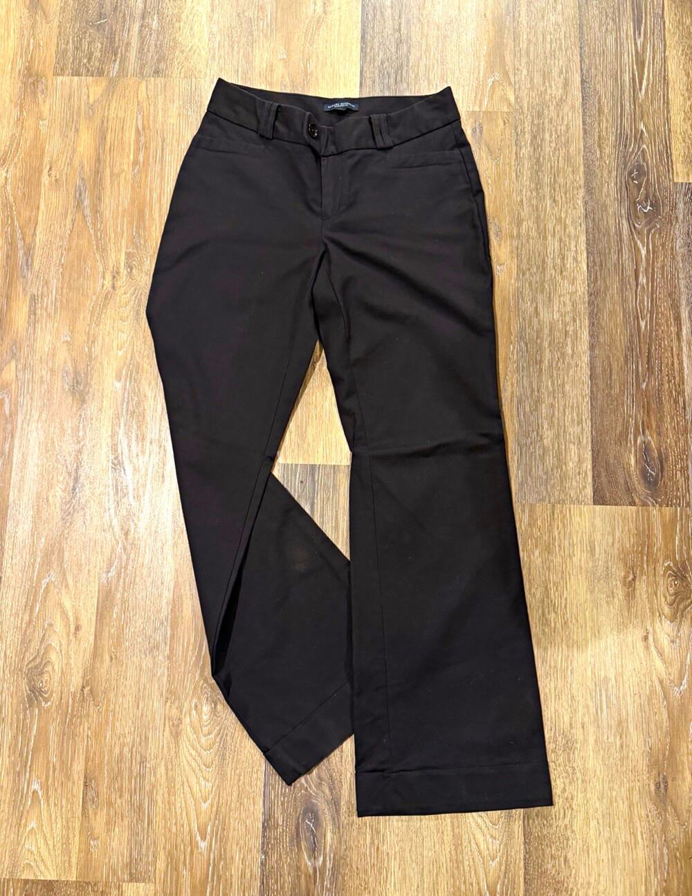 Banana Republic Women’s Black Straight Dress Pants 8 Twill Stretch Zip